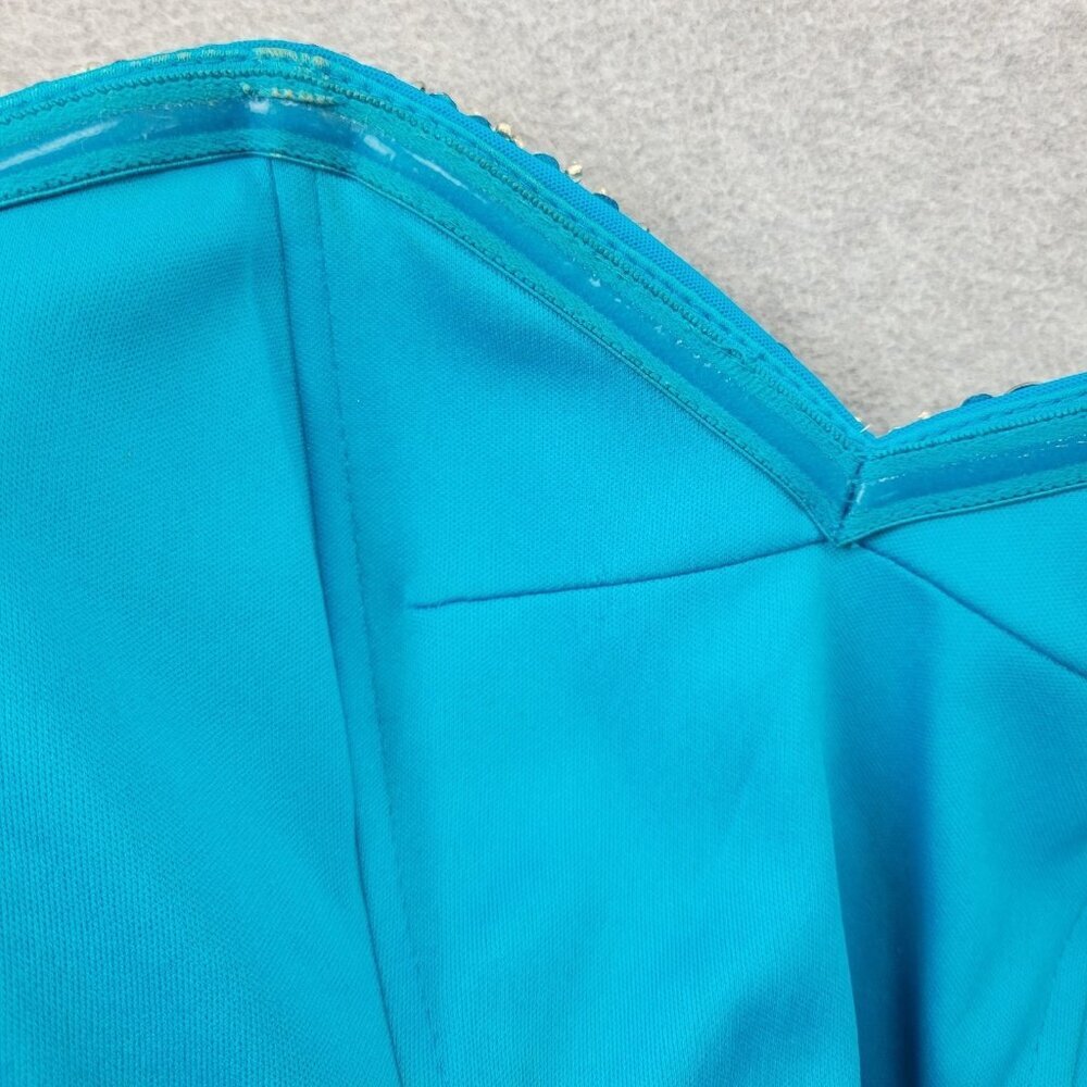 Jump Apparel Dress Size Juniors 3/4 Prom Ball Gown Formal‎ Blue Sequins Bling - Picture 11 of 13
